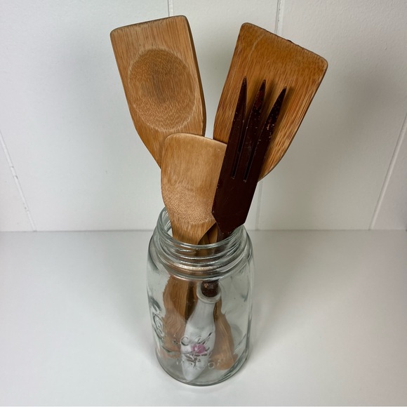 [SOLD!] Vintage Set of 3 Pampered Chef Bamboo Wooden Spatulas Kitchen Utensils - Picture 9 of 15